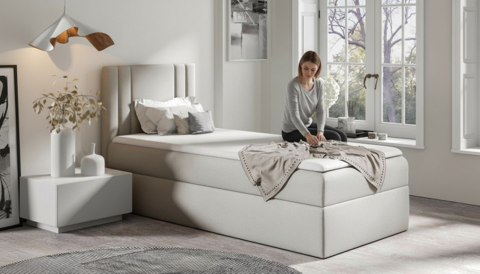Mini bed eenpersoons slaapkamer bedden gestoffeerd ontwerp kinderbed luxe stof
