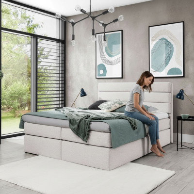 Wit Bed Boxspring bed 180x200 Slaapkamer Ontwerp Tweepersoons Hotel Modern Meubels