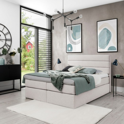 Wit Bed Boxspring bed 180x200 Slaapkamer Ontwerp Tweepersoons Hotel Modern Meubels
