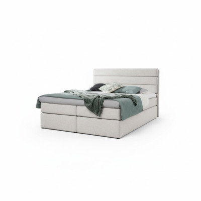 Wit Bed Boxspring bed 180x200 Slaapkamer Ontwerp Tweepersoons Hotel Modern Meubels