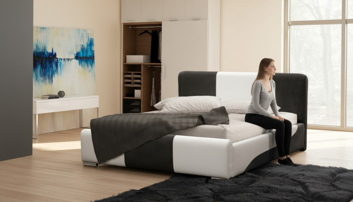 Bed bedframe Slaapkamer Ontwerp Dubbel Hotel Modern Stof 160x200 Bed Nieuw