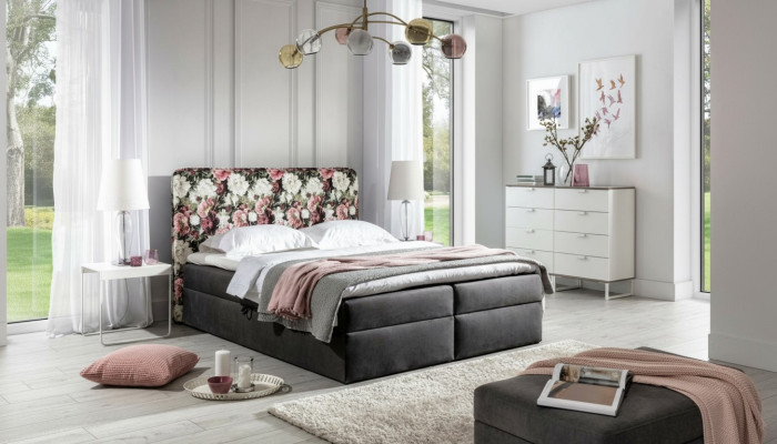 Bedden Boxspring bed Textiel Design Dubbel Hotel Modern Bed Slaapkamer Bloemen