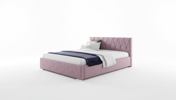 Bed Bedframe Upholstered bed Beds Double hotel 180x200 Bedroom Pink Furniture