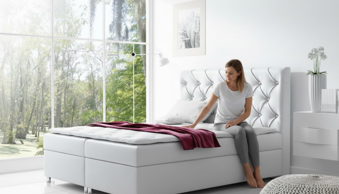 Chesterfield bed Modern boxspringbed Tweepersoonsbed Gestoffeerd bed Bedden 200x200 Nieuw