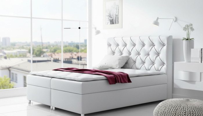 Chesterfield bed Modern boxspringbed Tweepersoonsbed Gestoffeerd bed Bedden 200x200 Nieuw