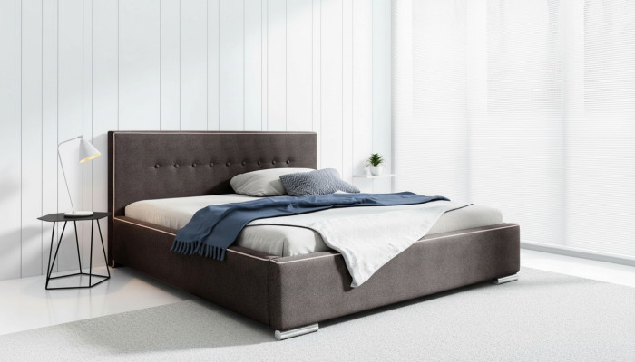 Bedframe Tweepersoonsbed Bed Echtelijk bed Bedden Gestoffeerd bed Slaapkamer Grijs Nieuw