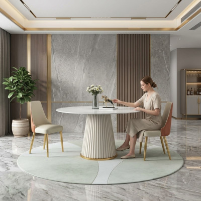 Luxe tafels Ronde tafel Ronde design meubelen Roestvrijstalen eetkamer Eettafels Nieuw