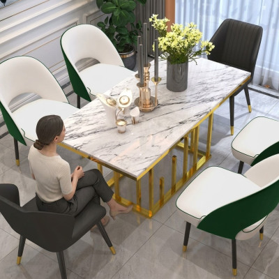 Luxe eettafel eetkamer meubilair inrichting tafel metaal design tafels eettafels
