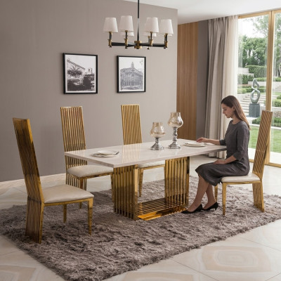 Luxe tafel Metaal Eettafel Mega Design Metalen Tafels 140x80 Eetkamermeubels