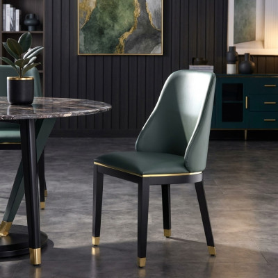 Stoel Stoelen Ontwerp Fauteuil Hout Bekleding Klassieke Echt hout Eetkamer Meubels