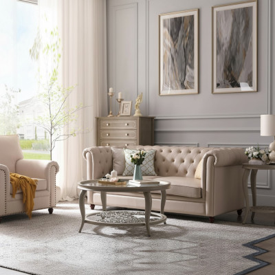 Bankstel Chesterfield 321 woonlandschap zitontwerp bank banken leren bank