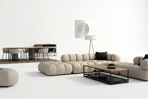 Hoekbank L-vorm Bank Wit Banken Modern Woonkamer Textiel Bekleding Design Hoek Nieuw