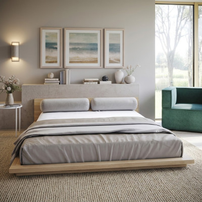 Tweepersoonsbed Hotel Textiel Slaapkamer Bedden Bedframe Hout Design Modern