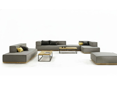 Hoekbank L-vorm Luxe bankstel Sofa Stof Banken Bekleding Zit Hoek Modern Grijs