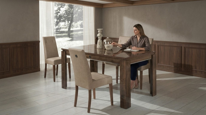 Stoel Hout Bekleding Set Woonkamer Eetkamer Eetgroep Groep 4-delig Nieuw