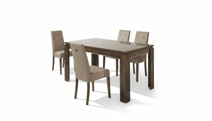 Stoel Hout Bekleding Set Woonkamer Eetkamer Eetgroep Groep 4-delig Nieuw