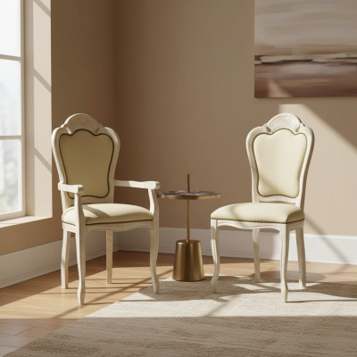 Stoel met armleuning Eetkamerstoel Hout Nieuw Eetkamerstoelen Design Fauteuil Barok