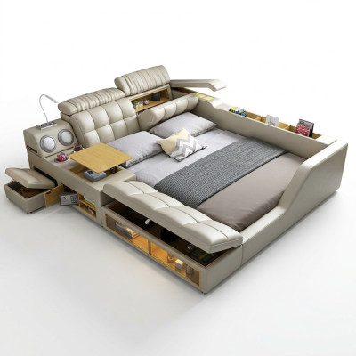 Tweepersoons gestoffeerd bed slaapkamer 180x200cm multifunctioneel bedden bedden