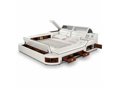 Multifunctioneel bed tweepersoons bedden hotel xxl grote gestoffeerde bedden USB-geluid