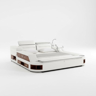 Ontwerp Leren Bedden Hotel Dubbele Plank Massage Ligbed Multifunctioneel Bed