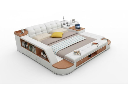 Multifunctionele slaapkamer ligplanken Luxe leren bedden 180x200