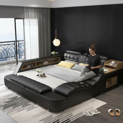 Tweepersoons slaapkamer gestoffeerd bed 180x200cm multifunctioneel bed bedden