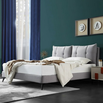 Tweepersoons Hotelbed Bedden Beige 180x200 Slaapkamer Lederen Bekleding Design