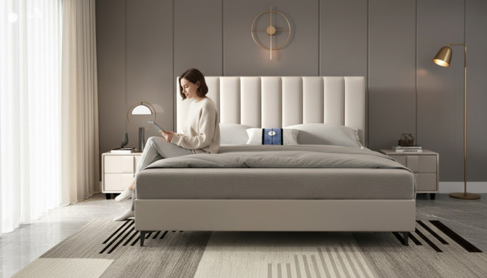 Ontwerp Houten Leren Bedden 180x200cm Meubels Slaapkamer Hotelbedden