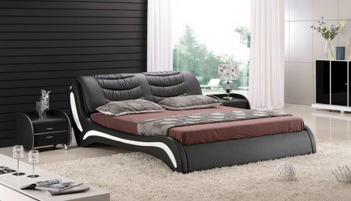 Ontwerper bed slaapkamer bedden leer hotel luxe gestoffeerd Italiaans