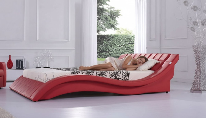 Tweepersoonsbed dubbel bed bedden XXL lederen frame Nieuw tweepersoonsbed ontwerper gestoffeerd.