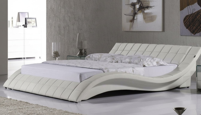 Bedden Echtpaar 180x200cm Slaapkamer Lederen Tweepersoonsbed Gestoffeerd Design