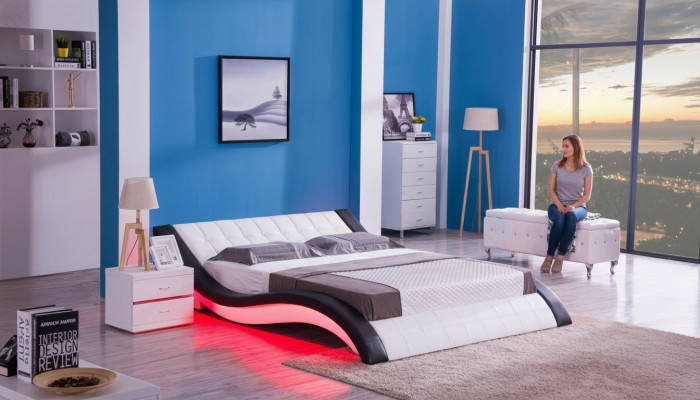 Bed Design Digital Sound USB Beds Luxury Bedroom Furniture Leather