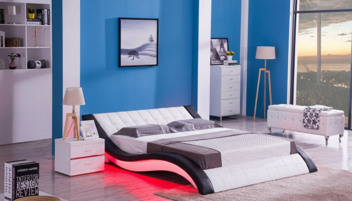 Bed Design Digital Sound USB Beds Luxury Bedroom Furniture Leather