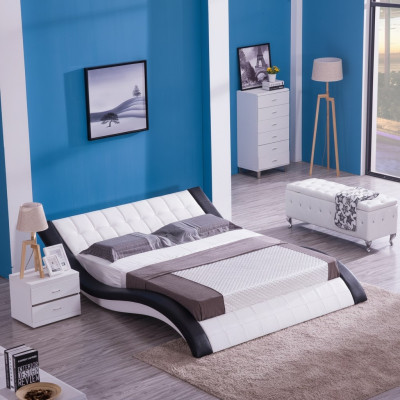 Ontwerpbed Digitaal geluid USB-bedden Luxe slaapkamermeubelen Leer