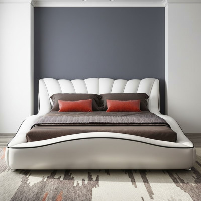 Luxe tweepersoons slaapkamer met houten textielbedden 180x200 bed klassiek