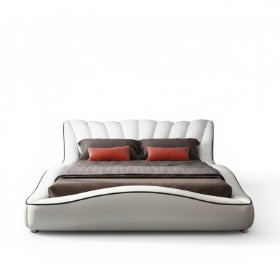 Luxe tweepersoons slaapkamer met houten textielbedden 180x200 bed klassiek