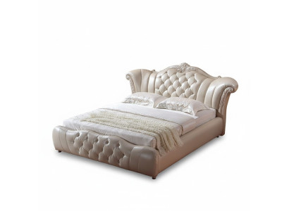 Ontwerp Chesterfield Bed Textiel Velours Bekleding Hotel Lederen Bedden Slaapkamer