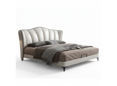 Bedtextiel Hotel Luxe Bekleding Lederen Stoel Italië Designer Bed Slaapkamer