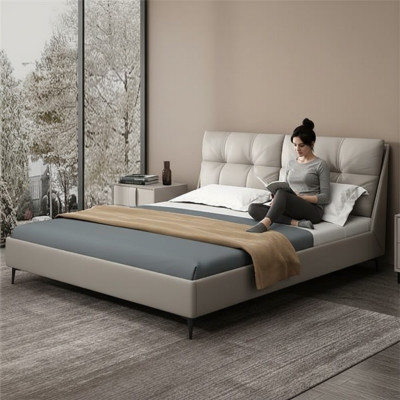Bedtextiel Leer Hotel Luxe Bekleding Fluweel Stof Designer Bed Slaapkamer
