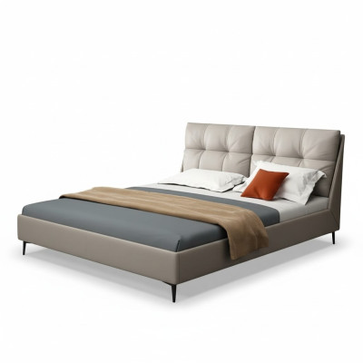 Bedtextiel Leer Hotel Luxe Bekleding Fluweel Stof Designer Bed Slaapkamer
