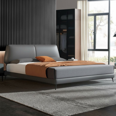 Ontwerp Luxe Dubbele Hotel Bedden Huwelijk Lederen Luxe Slaapkamer Bed