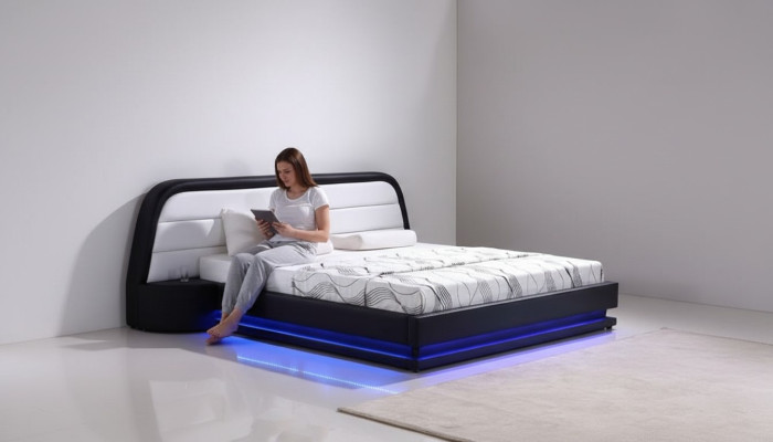 Bedtextiel Lederen luxe hotelbekleding ontwerp houten designer bed