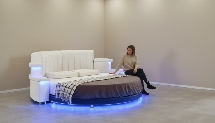 Rond Bed Meubels Moderne Luxe Bedden Bedframe 200x200 Rond