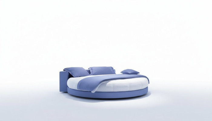 Rond leren bed 200x200 Luxe bekleding Ronde bedden Ronde stof Hotel