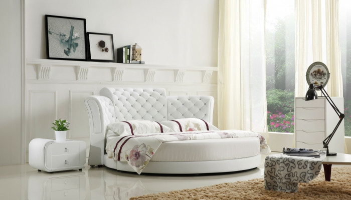 Chesterfield Rond Bed Meubels Gestoffeerde Bedden Slaapkamermeubels Lederen Bed Hotel