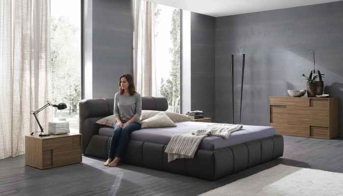 Bedden Slaapkamer Slaapkamer Leder 180x200cm Nieuw Bed Bekleding Ontwerp Luxe