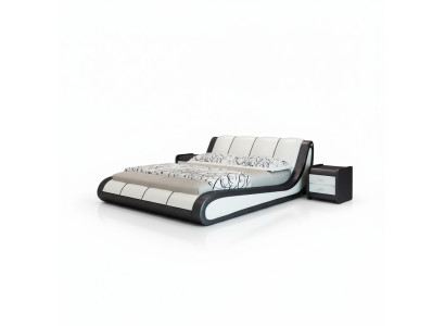 Bedden Luxe Slaapkamermeubels Dubbel Bed Ontwerp Stof Hotel Blauw
