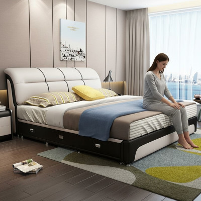 Bedden bekleding textiel modern hout slaapkamer nieuw tweepersoonsbed Chesterbed