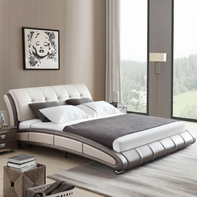 Ontwerp leren bed gestoffeerd dubbel hotelbed slaapkamer huwelijk 180x200 cm.