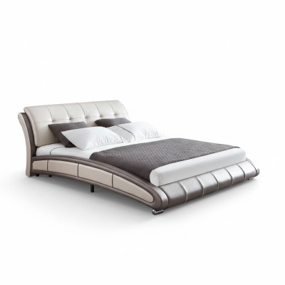 Ontwerp leren bed gestoffeerd dubbel hotelbed slaapkamer huwelijk 180x200 cm.